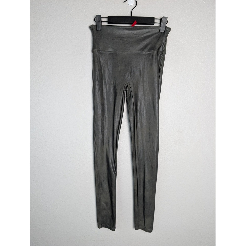 SPANX Leggings Womens M Gray High Rise Ankle Nylon Spandex Polyurethane
